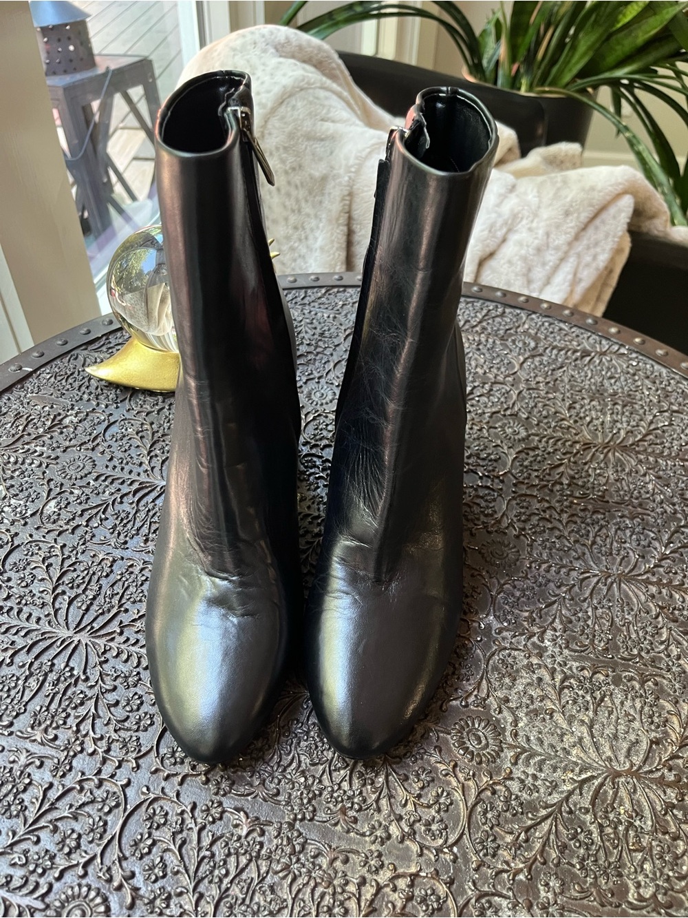 NEW SAM EDELMAN SIGNATURE COLLECTION DONNA BLACK LEATHER BOOTIES 8 - Picture 9 of 13